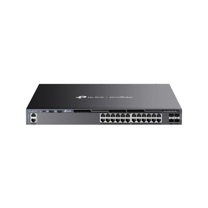 TP-Link Omada SG6428XHP Switch 28 Puertos - Gestionado - 24xRJ45 PoE+ 1Gbps - 4xSFP 10Gbps - Soporta QOS - 4 Ventiladores - Doble Fuente de Alimentacion - Conmutacion 128Gbps - Color Negro