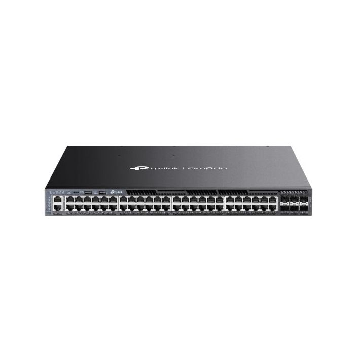 TP-Link Omada SG6654XHP Switch 54 Puertos - 4 Ventiladores - 48xRJ45 PoE+ 1Gbps - 6xSFP+ 10Gbps - Soporta QOS - Doble Fuente de Alimentacion - Conmutacion hasta 216Gbps - Color Negro