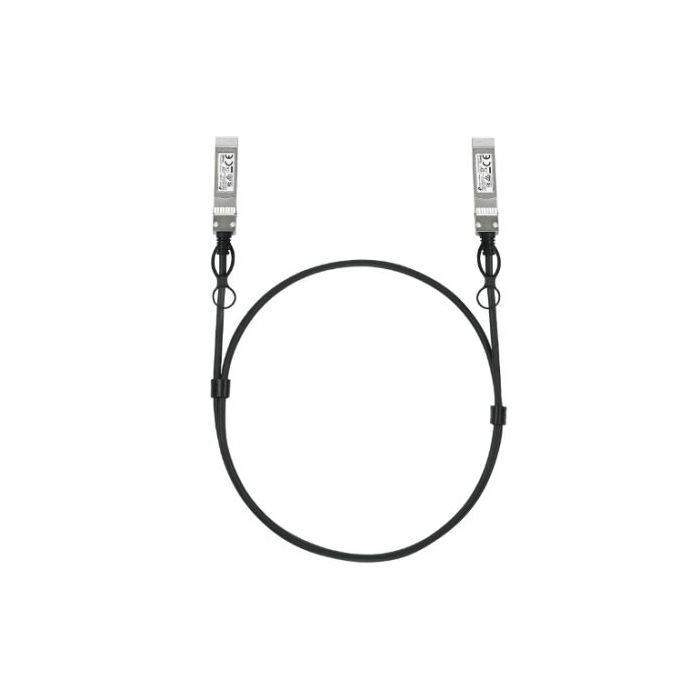 TP-Link Omada SM6220-1M Cable de Conexion Directa de 1m - Velocidad hasta 25Gbps - 30AWG - Conector SFP28 - Cobre Plateado - Color Negro
