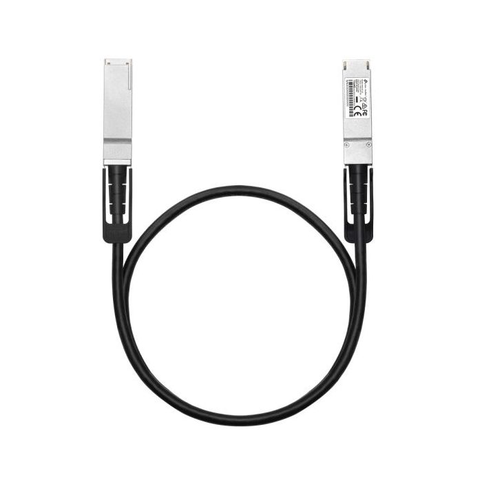 TP-Link Omada SM9220-1M Cable de Conexion Directa de 1m - Velocidad hasta 100Gbps - 30AWG - Plug and Play - Conector QSFP28 - Cobre Plateado - Color Negro