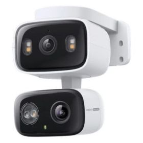 TP-Link Tapo C246D Camara de Seguridad Exterior - 2K QHD - 2 Lentes - WiFi - Resolucion 3Mpx - Vision Nocturna - Audio Bidireccional - Cancelacion de Ruido - Color Blanco y Negro