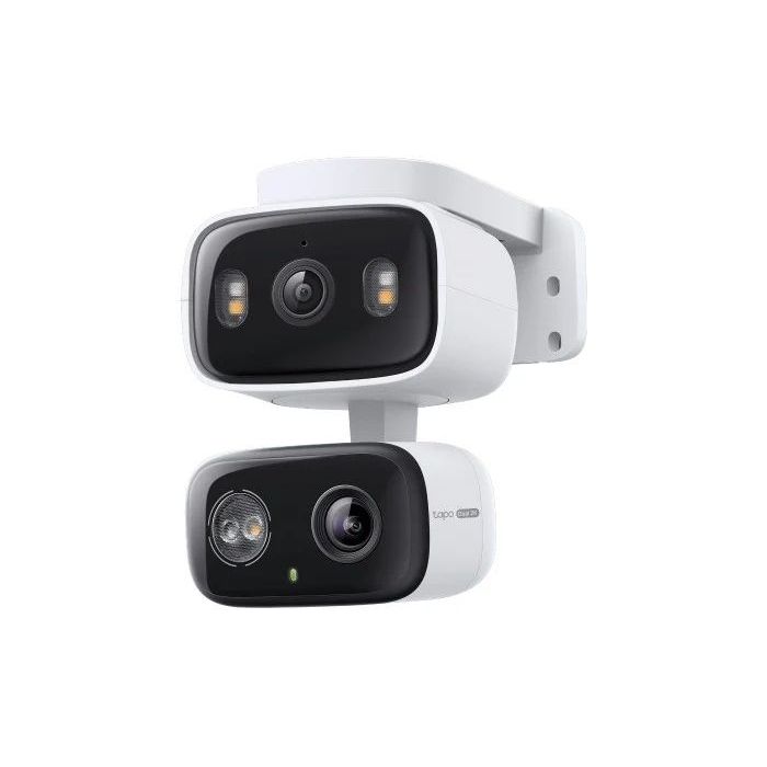 TP-Link Tapo C246D Camara de Seguridad Exterior - 2K QHD - 2 Lentes - WiFi - Resolucion 3Mpx - Vision Nocturna - Audio Bidireccional - Cancelacion de Ruido - Color Blanco y Negro