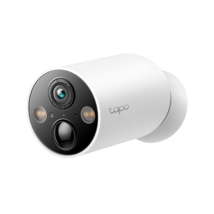 TP-Link Tapo C425 Camara de Seguridad para Exterior - 2K QHD - Bateria 10Ah - IP66 - Focos Incorporados - WiFi - Vision Nocturna - Audio Bidireccional - Cancelacion de Ruido - Color Blanco y Negro