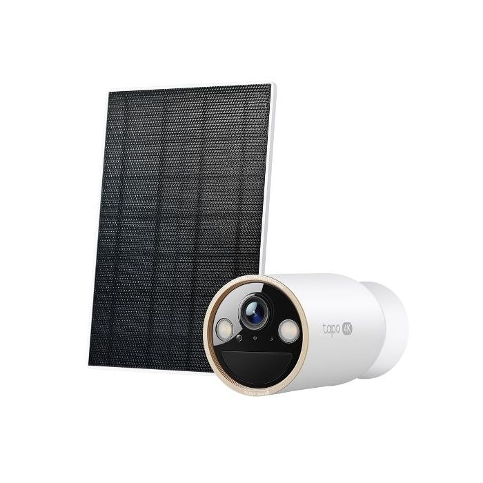TP-Link Tapo C460 Kit Camara de Seguridad - 4K - Bateria 10Ah - IP66 - Panel Solar IP65 - Deteccion con IA - Vision Nocturna - WiFi - Audio Bidireccional - Resolucion 8Mpx - Color Blanco y Negro