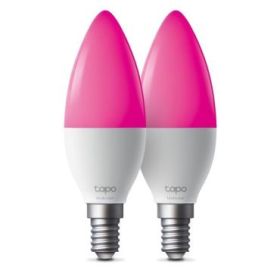 TP-Link Tapo L430C Pack de 2 Bombillas Inteligentes RGB - Bluetooth - Intensidad Regulable - Casquillo E14 - WiFi - Compatible con Asistente de Voz - Control con App - Multicolor