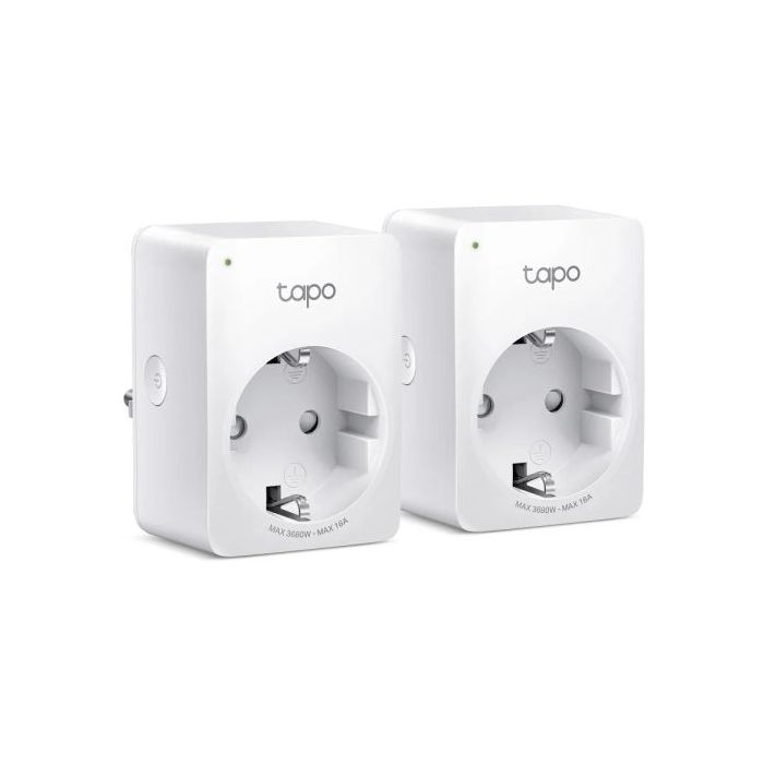 TP-Link Tapo P110 Pack de 2 Enchufes Inteligentes - WiFi - Autoapagado - Monitorizacion de Energia y Gasto - Modo Ausente - Control con App y Asistentes Virtuales - Color Blanco