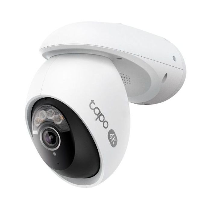 TP-Link Tapo TC46 Camara de Seguridad para Exterior - IP66 - WiFi - Ethernet - Resolucion de 8Mpx - Vision Nocturna - Audio Bidireccional - Color Blanco y Negro