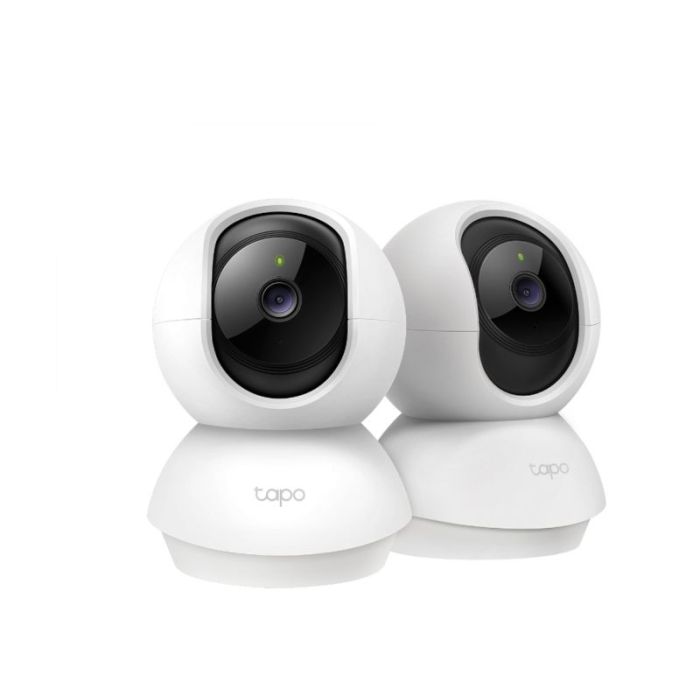 TP-Link Tapo TC71 Pack de 2 Camaras de Seguridad - 2K QHD - WiFi - Resolucion de 3Mpx - Vision Nocturna - Audio Bidireccional - Cancelacion de Ruido - Color Blanco y Negro