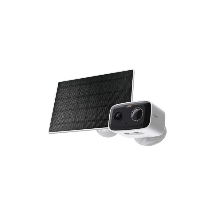TP-Link Tapo TC80 KIT Camara de Seguridad para Exterior - Panel Solar - Incluye Accesorios - WiFi - Ethernet - Resolucion de 2Mpx - Vision Nocturna - Color Blanco y Negro