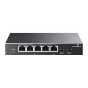 TP-Link TL-SG1005P-PD Switch 5 Puertos RJ45 1Gbps - Alcance hasta 250m con Cable - Conmutacion hasta 10Gbps - Recuperacion Automatica - Plug and Play - Carcasa Metalica - Color Negro
