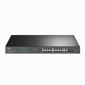 TP-Link TL-SG1218MP Switch 20 Puertos - No Administrado - 16xRJ45 PoE 1Gbps - 2xRJ45 1Gbps - 2xSFP - Soporta QOS - 2 Ventiladores Internos - Plug and Play - Carcasa Metalica - Color Negro