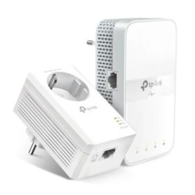 TP-Link TL-WPA7617 KIT Pack de 2 Adaptadores Powerline - Velocidad hasta 1Gbps - Cobertura hasta 300m - Toma de Corriente Integrada - WiFi - Ethernet - Plug and Play - Color Blanco