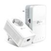 TP-Link TL-WPA7617 KIT Pack de 2 Adaptadores Powerline - Velocidad hasta 1Gbps - Cobertura hasta 300m - Toma de Corriente Integrada - WiFi - Ethernet - Plug and Play - Color Blanco