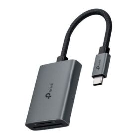 TP-Link UA430C Lector de Tarjetas SD y MicroSD - Velocidad hasta 5Gbps - Cable USB-C de 15cm - Capacidad Maxima 2TB - Plug and Play - Aluminio - Color Gris Oscuro