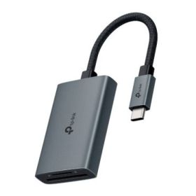 TP-Link UA440C Lector de Tarjetas SD y MicroSD - Velocidad hasta 5Gbps - Cable USB-C de 15cm - Capacidad Maxima 2TB - Plug and Play - Aluminio - Color Gris Oscuro