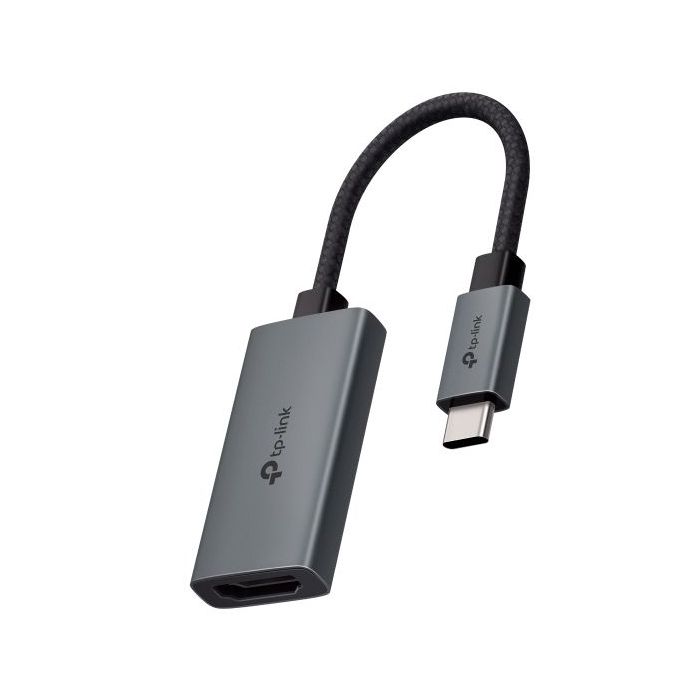 TP-Link UA520C Adaptador HDMI a USB-C - Cable 10cm - HDMI 4K Hembra - USB-C Macho - Plug and Play - Aluminio - Color Gris Oscuro