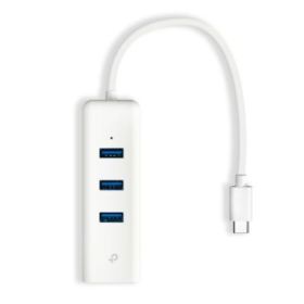TP-Link UE330C Hub USB-C - RJ45 1Gbps - 3xUSB-A 3.0 - Conector USB-C - Plug and Play - Color Blanco