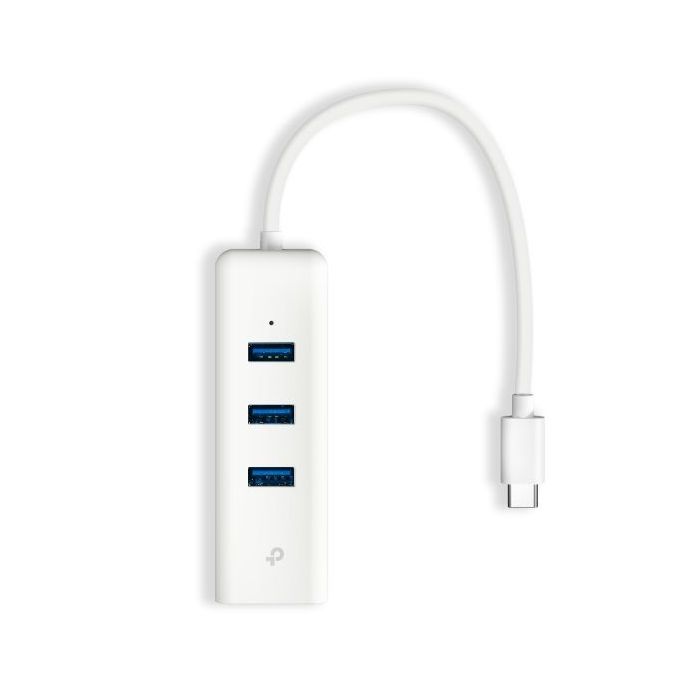 TP-Link UE330C Hub USB-C - RJ45 1Gbps - 3xUSB-A 3.0 - Conector USB-C - Plug and Play - Color Blanco