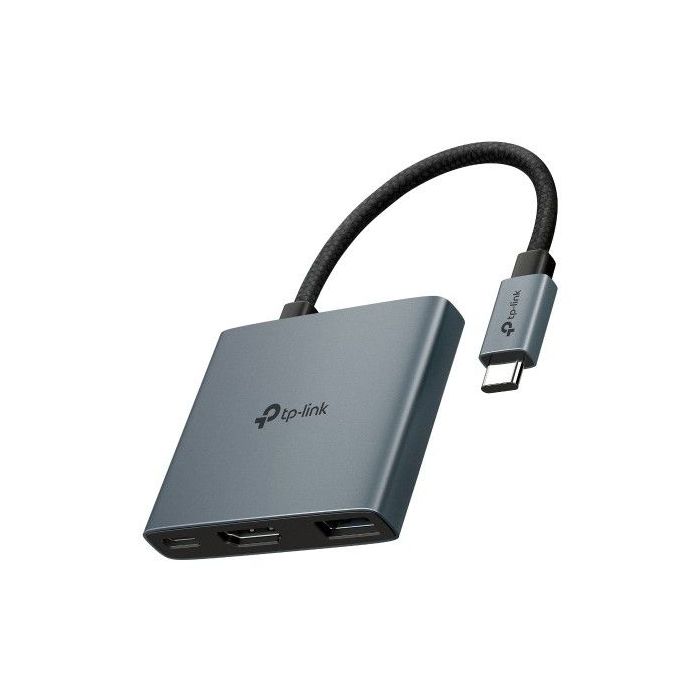 TP-Link UH3020C Hub 3 en 1 - HDMI 4K - USB-C - USB-A - Cable USB-C de 18cm - Plug and Play - Aluminio - Color Gris Oscuro