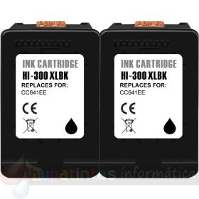 HP 300XL Negro Pack de 2 Cartuchos de Tinta Remanufacturados