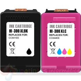 HP 300XL Negro + Color Pack de 2 Cartuchos de Tinta Remanufacturados