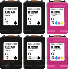 HP 300XL Negro + Color Pack de 6 Cartuchos de Tinta Remanufacturados