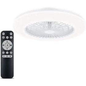 Philips Amigo Flat Fan Ceiling IR RD Ventilador de Techo con Luz LED Hasta 6500K - Aspas Integradas - 20W Ventilador + 42W Luz  - Sparkle - Mando a Distancia - Color Blanco