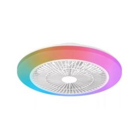 Philips Amigo Flat Fan Ceiling IR RD Ventilador de Techo con Luz LED Hasta 6500K - Aspas Integradas - 20W Ventilador + 40W Luz - RGB -  Mando a Distancia - Color Blanco