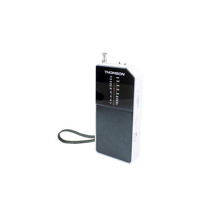 Thomson RT205 Radio FM/AM Portatil Analogica - Antena Telecopica - Color Blanco/Negro