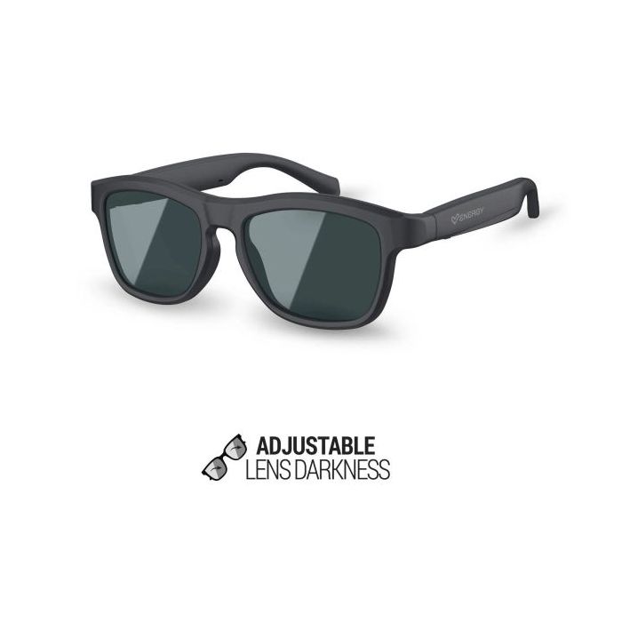 Energy Sistem LightFlex Music Sunglasses Gafas Bluetooth - Lentes Polarizados con Proteccion UV400 Superior - 2 Niveles de Oscuridad - Reproduccion de Musica - Microfono y Asistente de Voz - IPX5 - Control Tactil - Autonomia 5 horas - Color Negro