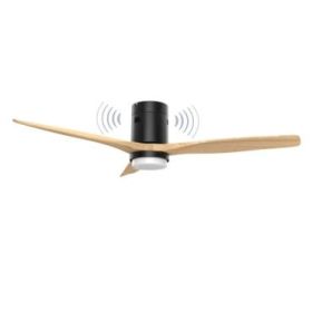 Energy Sistem SoundAir Speaker Ventilador de Techo con Luz - Motor DC - Altavoz 5W - Modo Sleep y Modo Breeze - Luz LED 1800lm con 3 Tonos de Temperatura - Mando a Distancia - Color Negro/Madera