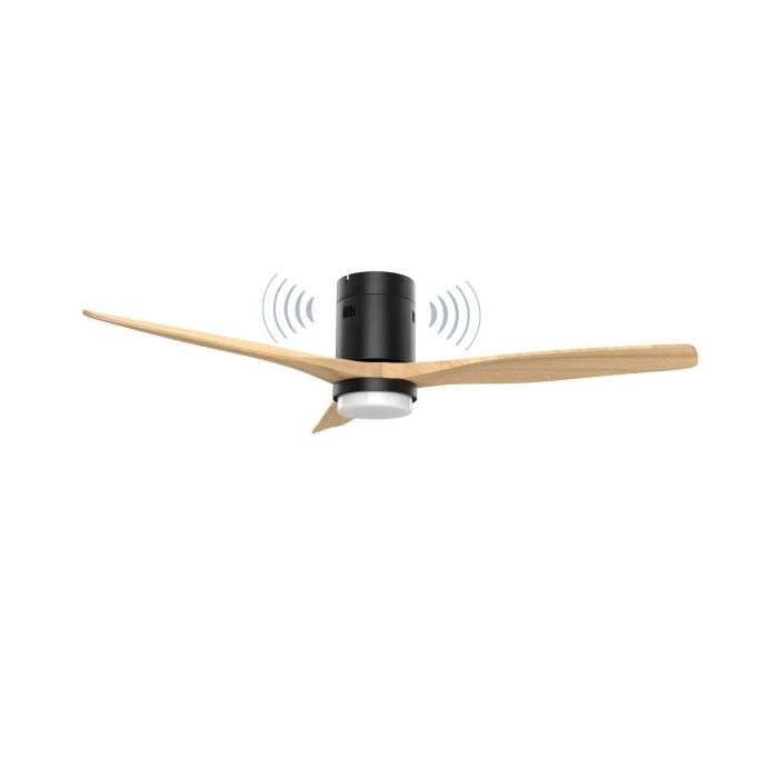 Energy Sistem SoundAir Speaker Ventilador de Techo con Luz - Motor DC - Altavoz 5W - Modo Sleep y Modo Breeze - Luz LED 1800lm con 3 Tonos de Temperatura - Mando a Distancia - Color Negro/Madera
