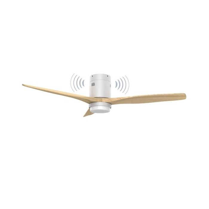 Energy Sistem SoundAir Speaker Ventilador de Techo con Luz - Motor DC - Altavoz 5W - Modo Sleep y Modo Breeze - Luz LED 1800lm con 3 Tonos de Temperatura - Mando a Distancia - Color Blanco/Madera