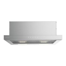 Cecotec Bolero Flux TLT 604000 Inox A+++ Campana Extractora Telescopica de 60cm - Succion 415m3/h - Luz LED - Filtros Aptos para Lavavajillas - Filtros de Carbono Incluidos - Color Acero