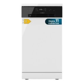 Cecotec Bolero Aguazero 4201 E Lavavajillas de 45cm - 11 Cubiertos - Temperatura Regulable - 6 Programas - Bandeja para Cubiertos - Inicio Programable - Color Blanco y Negro