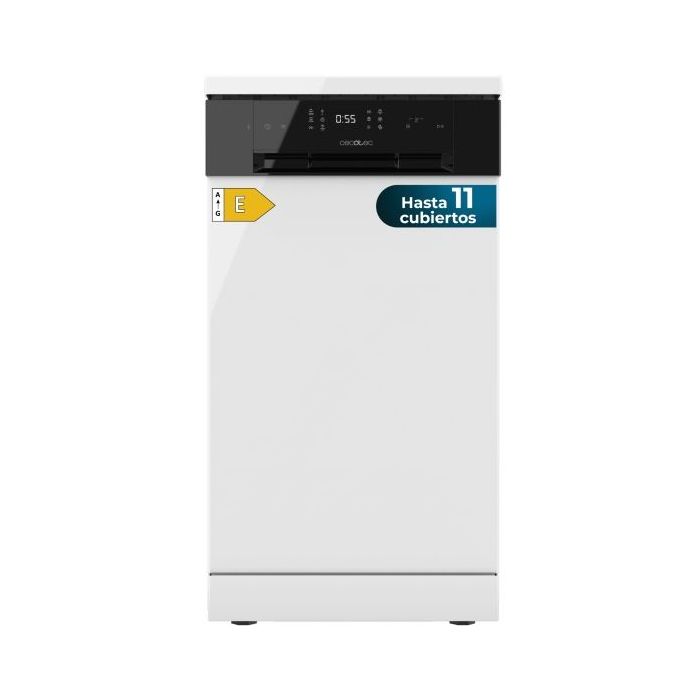 Cecotec Bolero Aguazero 4201 E Lavavajillas de 45cm - 11 Cubiertos - Temperatura Regulable - 6 Programas - Bandeja para Cubiertos - Inicio Programable - Color Blanco y Negro