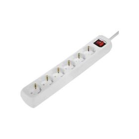 Hama Regleta Alimentacion con 6 Tomas - Cable 1.4m - Interruptor de Encendido - 33.7x5.5x4.7cm - Color Blanco