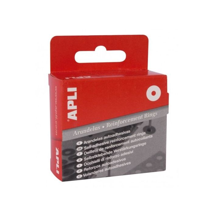 Apli Caja de 500 Arandelas de Refuerzo Ø13mm - Ideal para Escuela, Oficina y Hogar - Alta Resistencia a Tirones y Rozaduras - Co