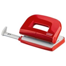 Novus E210 Perforadora Pequeña de Papel - Hasta 10 Hojas - Guia de Posicionamiento - Punzones 5.5mm - Color Rojo