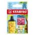 Stabilo Boss Mini Animal Vibes Pack de 3 Mini Marcadores Fluorescentes - Trazo entre 2 y 5mm - Tinta con Base de Agua - Antiseca