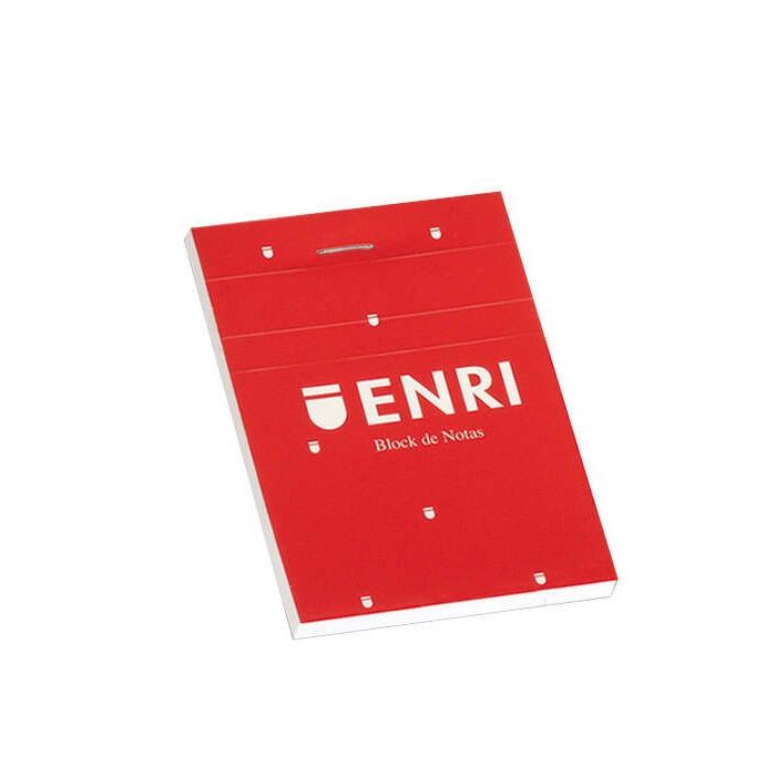 Enri Bloc de Notas Grapado Formato A7 Liso - 80 Hojas Microperforadas - Tapa Blanda Roja