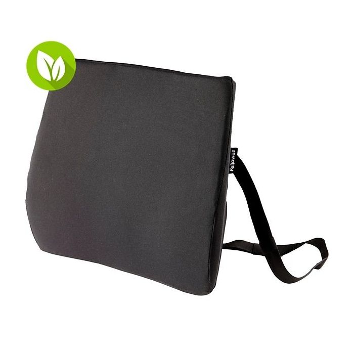 Fellowes Comfort Breyta Respaldo Lumbar - Espuma con Contenido Reciclado - Correa Ajustable - Funda de Tejido de Poliester 100%