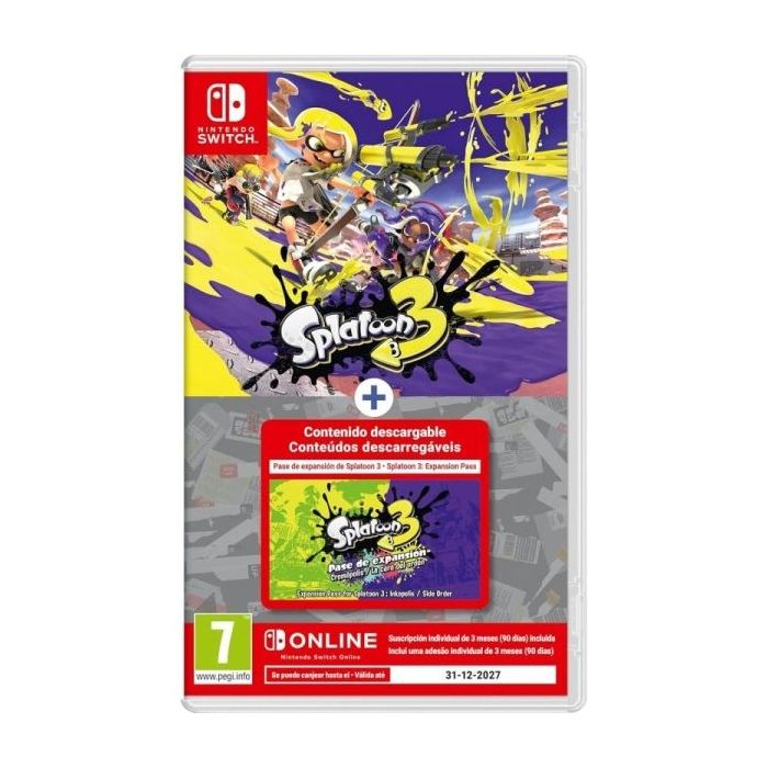 Nintendo Videojuego Splatoon 3 con Pase de Expansion para Consola Nintendo Switch - 3 Meses de Nintendo Switch Online Incluido -