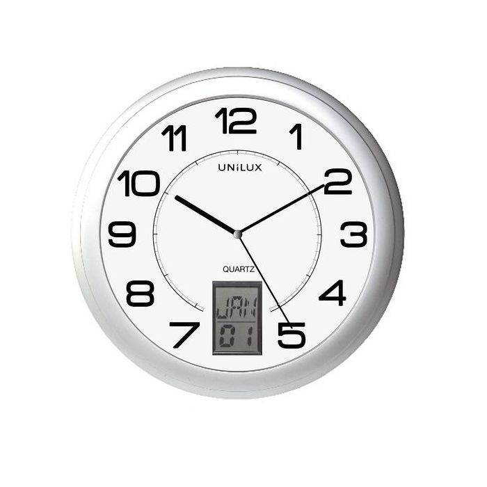 Unilux Reloj de Pared Instinct - Diseño Moderno y Minimalista - Funciona con Pilas - Facil de Instalar