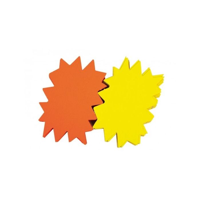 Apli Pack de 25 Carteles Flash - Alto Gramaje y Gran Resistencia - Ideales para Ofertas y Promociones - Colores Surtidos