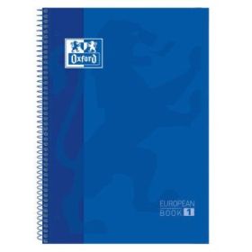 Oxford Europeanbook 1 Cuaderno Espiral Formato A4+ Cuadriculado 5x5mm - 80 Hojas - Banda de Color - Tapa Extradura Brillante - C