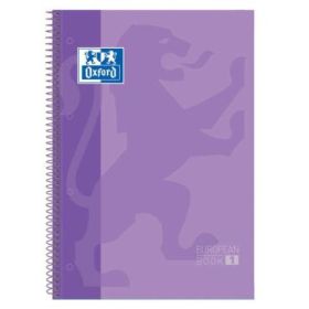 Oxford Europeanbook 1 Cuaderno Espiral Formato A4+ Cuadriculado 5x5mm - 80 Hojas - Banda de Color - Tapa Extradura Brillante - C