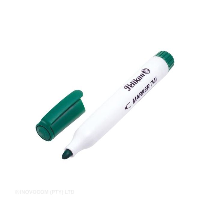 Pelikan 741F Rotulador para Pizarra Blanca - Punta de 2mm - Capuchon Antisecado - Borrable en Seco - Color Verde