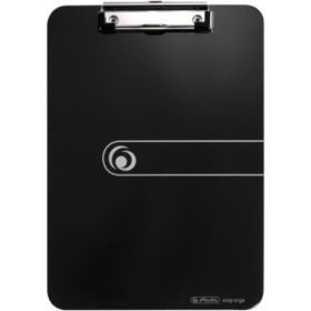 Herlitz Carpeta Sujetapapeles - Formato A4 - Pinza Metalica - Capacidad hasta 80 Hojas - Color Negro