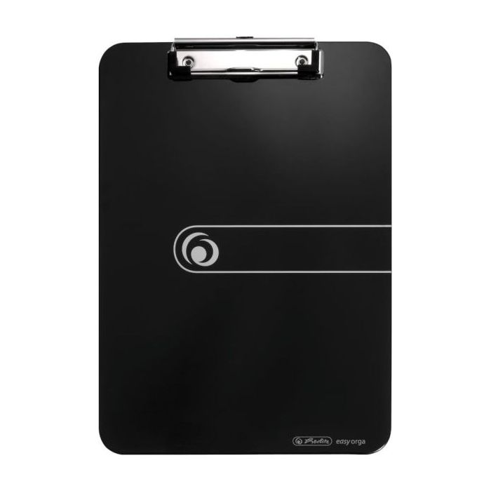 Herlitz Carpeta Sujetapapeles - Formato A4 - Pinza Metalica - Capacidad hasta 80 Hojas - Color Negro